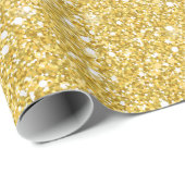 Gouden Glitter Kerst Wrapping Papier (Rol Hoek)