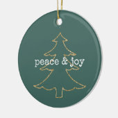 Gouden Glitter Kerstboom Pine Green Peace Keramisch Ornament (Links)