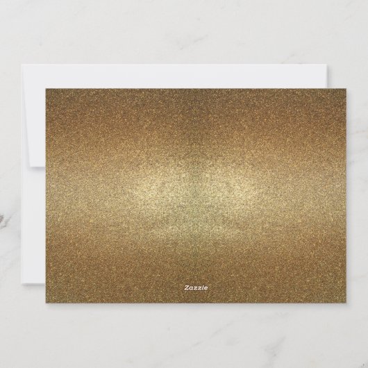 Gouden Glitter Kerstmis Fotokaart Feestdagenkaart (Achterkant)