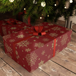 Gouden Glitter Kerstmis Sneeuwvlokken Feestelijk Cadeaupapier