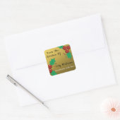 Gouden Glitter Kerstmis uit de keuken van Vierkante Sticker (Envelop)