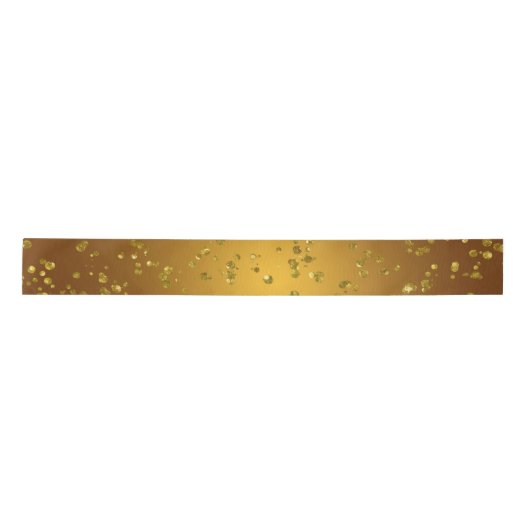 Gouden Glitter Kerstsprankeling Satijnen Lint (Voorkant)