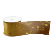 Gouden Glitter Kerstsprankeling Satijnen Lint (Spoel)
