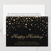 Gouden Glitter Kerststerren Zakelijke Groet Feestdagenkaart (Voorkant / Achterkant)