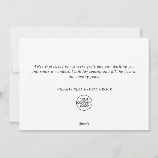 Gouden Glitter Kerststerren Zakelijke Groet Feestdagenkaart (Achterkant)