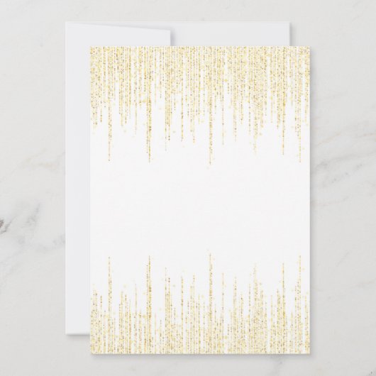 Gouden Glitter Ketting Geel Oranje Bloemige Verjaa Kaart (Achterkant)