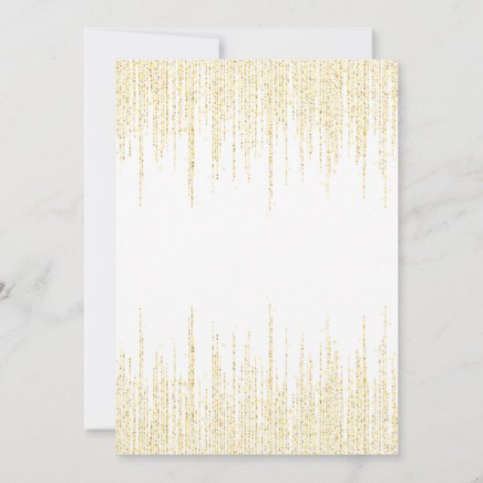 Gouden Glitter Ketting Geel Sinaasappel Bloem Verj Kaart (Achterkant)