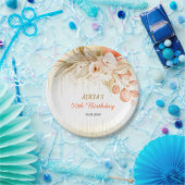 Gouden Glitter Ketting Geel Sinaasappel Bloem Verj Papieren Bordje (Feest)