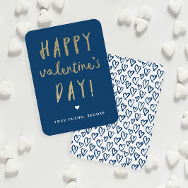 Gouden Glitter Klas Happy Valentijnsdag Notitiekaartje