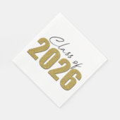 Gouden Glitter Klas van 2026 Servet (Hoek)
