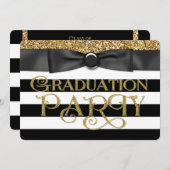 Gouden Glitter Klasse van 2015 Afstuderen Kaart (Voorkant / Achterkant)