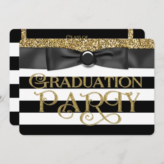 Gouden Glitter Klasse van 2015 Afstuderen Kaart (Voorkant / Achterkant)