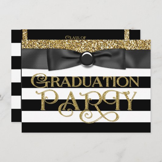 Gouden Glitter Klasse van 2015 Afstuderen Kaart (Voorkant / Achterkant)