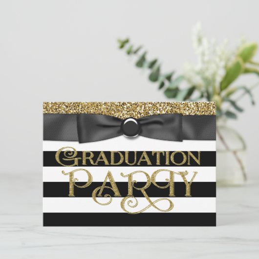 Gouden Glitter Klasse van 2015 Afstuderen Kaart (Staand voorkant)