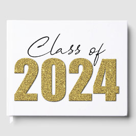 Gouden Glitter Klasse van 2024 Gastenboek