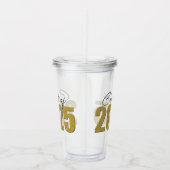 Gouden Glitter Klasse van 2025 Acryl Drinkbeker (Rechts)