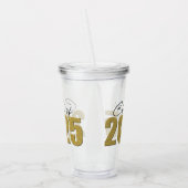 Gouden Glitter Klasse van 2025 Acryl Drinkbeker (Links)
