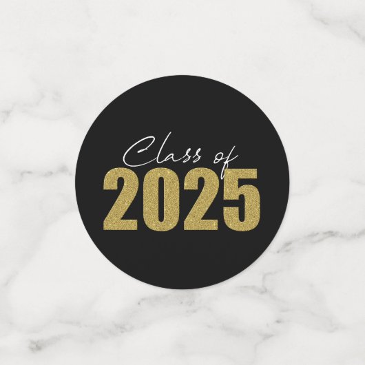 Gouden Glitter Klasse van 2025 Confetti (Kleine voorkant)