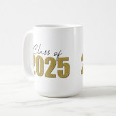 Gouden Glitter Klasse van 2025 Koffiemok (Voorkant links)