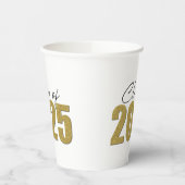 Gouden Glitter Klasse van 2025 Papieren Bekers (Links)