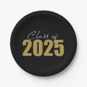 Gouden Glitter Klasse van 2025 Papieren Bordje (Voorkant)
