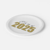 Gouden Glitter Klasse van 2025 Papieren Bordje (Gekanteld)