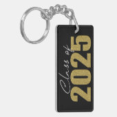 Gouden Glitter Klasse van 2025 Sleutelhanger (Voorkant Links)