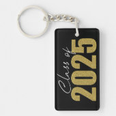 Gouden Glitter Klasse van 2025 Sleutelhanger (Voorkant)