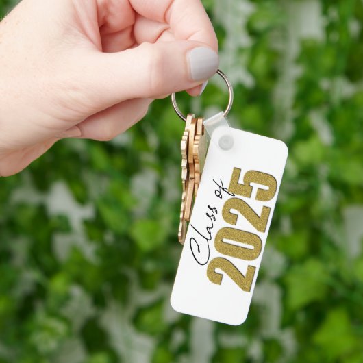 Gouden Glitter Klasse van 2025 Sleutelhanger (Hand)