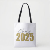 Gouden Glitter Klasse van 2025 Tote Bag (Voorkant)