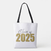 Gouden Glitter Klasse van 2025 Tote Bag (Achterkant)