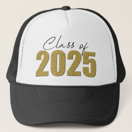 Gouden Glitter Klasse van 2025 Trucker Pet