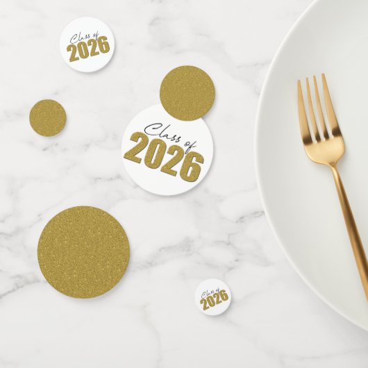 Gouden Glitter Klasse van 2026 Confetti (Groep)