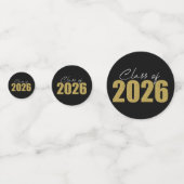 Gouden Glitter Klasse van 2026 Confetti (Voorkanten)