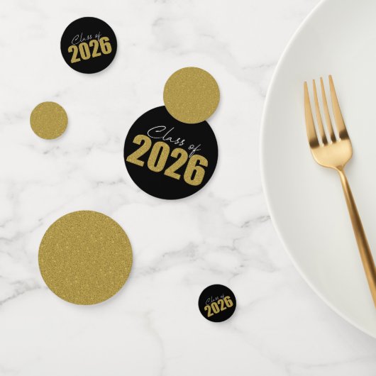 Gouden Glitter Klasse van 2026 Confetti (Groep)