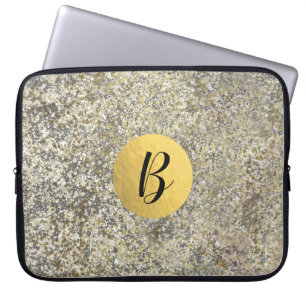 Gouden Glitter Knetterende Moderne Chic Glam Glans Laptop Sleeve