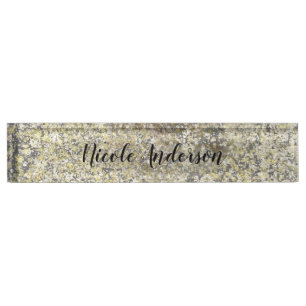Gouden Glitter Knetterende Moderne Chic Glam Glans Naambordje