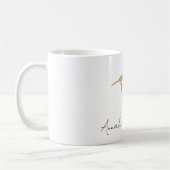 Gouden Glitter kolibrie en aangepaste naam Koffiemok (Links)