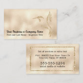 Gouden Glitter kolibrie Visitekaartje (Voorkant / Achterkant)