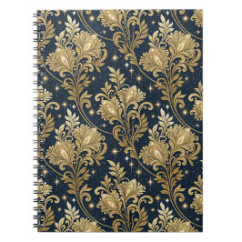 Gouden Glitter Koninklijk Paleis Bloemendamask Pat Notitieboek