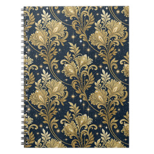 Gouden Glitter Koninklijk Paleis Bloemendamask Pat Notitieboek