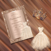 Gouden Glitter Koper Metallic Elegant Quinceañera Kaart