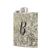 Gouden Glitter Krakelee Moderne Chic Glam Glitter Heupfles (Links)