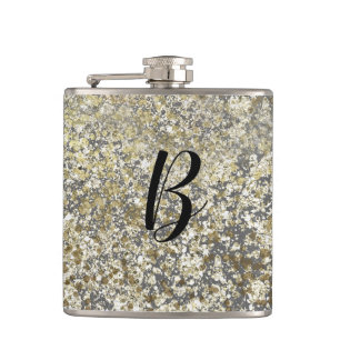 Gouden Glitter Krakelee Moderne Chic Glam Glitter Heupfles