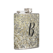 Gouden Glitter Krakelee Moderne Chic Glam Glitter Heupfles (Rechts)