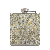 Gouden Glitter Krakelee Moderne Chic Glam Glitter Heupfles (Achterkant)