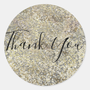 Gouden Glitter Krakelee Moderne Chic Glam Glitter Ronde Sticker