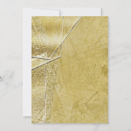 Gouden Glitter Kristal Glas Glam Feest Uitnodiging (Achterkant)