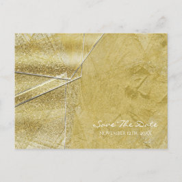 Gouden Glitter Kristal Glas Glam Save the Date Aankondigingskaart