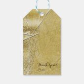 Gouden Glitter Kristallen Glas Glam Designer Stijl Cadeaulabel (Achterkant)